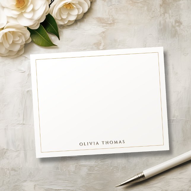 Nota de Stationery personalizada sencilla y modern (Simple Modern Classy personalized Stationery Note)