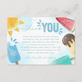 Nota de tarjeta de agradecimiento de Popsicle