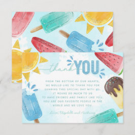 Nota de tarjeta de agradecimiento de Popsicle