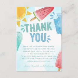 Nota de tarjeta de agradecimiento de Popsicle