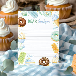 Nota de tarjeta de cápsula del tiempo de donut pas