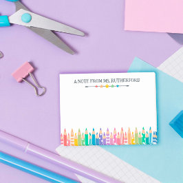 Nota De Un Colorido De Pénlillos De La Escuela