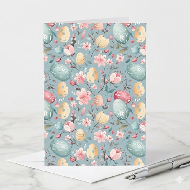 Nota decorativa de flores de Pascua pastel (Subido por el creador)