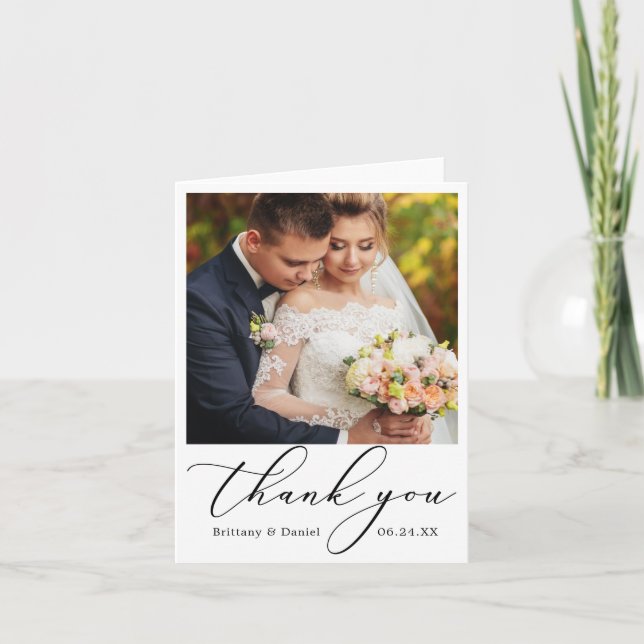 Nota del Boda de caligrafía delgada moderna (Anverso)