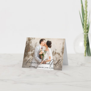 Nota del Boda de caligrafía elegante y agradecida 