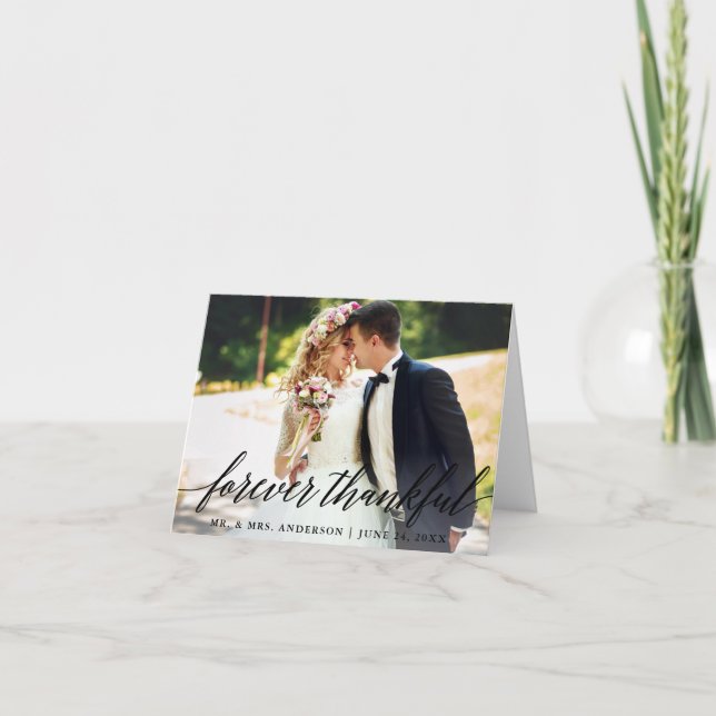 Nota del Boda de caligrafía moderna y agradecida p (Anverso)