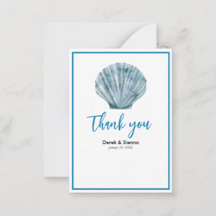 Nota del Boda de la cubierta marina única azul Ver