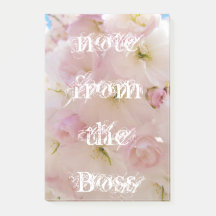 nota del Jefe notas adhesivas Flores Rosadas