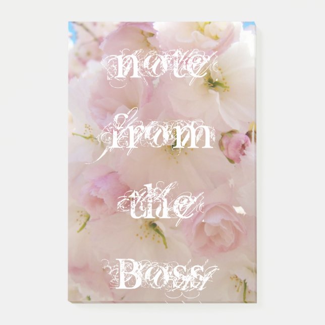 nota del Jefe notas adhesivas Flores Rosadas (Anverso)