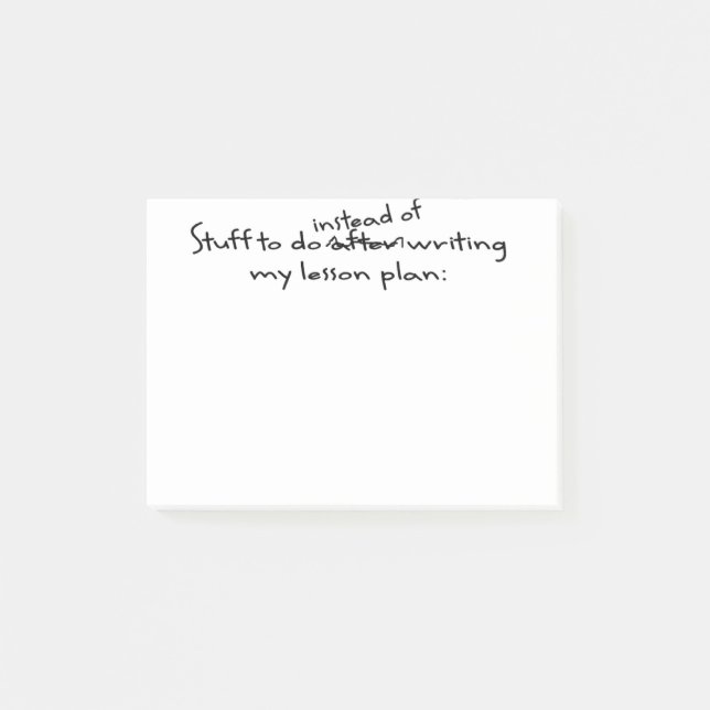 Nota del post-it del profesor de dilación (Anverso)