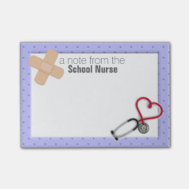 Nota del Poste-it® de la enfermera de la escuela