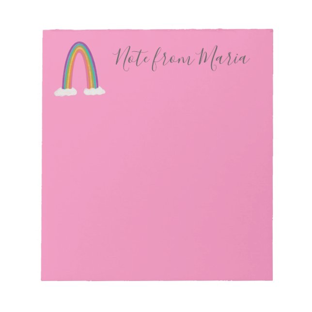 Nota desde - Bloc de notas rosa personalizado (Frente)
