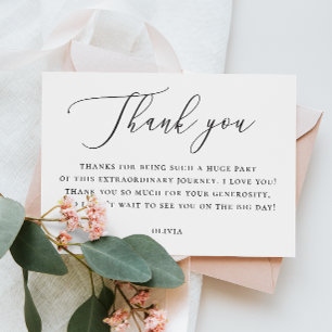 Nota elegante para ducha de novia   Letra minimali