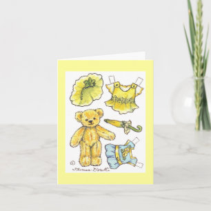 Nota en blanco sobre la muñeca de papel Teddy