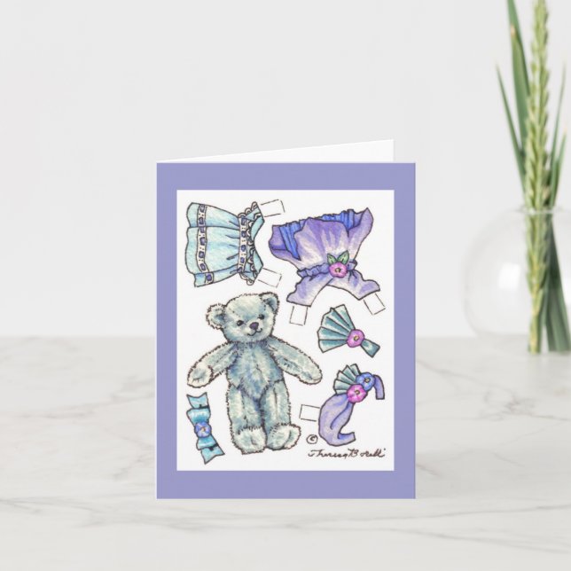 Nota en blanco sobre la muñeca de papel Teddy (Anverso)