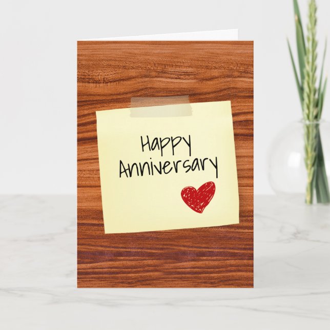 Nota Feliz Aniversario Sobre Madera (Anverso)