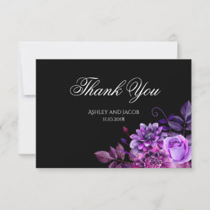 Nota floral de agradecimiento para boda negra Flor