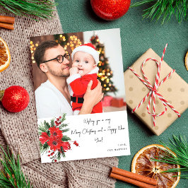 Nota Floral de Poinsettia Navidades de foto o vaca