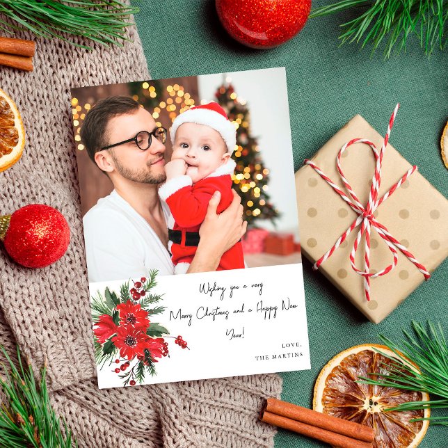 Nota Floral de Poinsettia Navidades de foto o vaca (Subido por el creador)