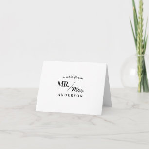 Nota Moderna Del Sr. Sra. Newlyw Couple Stationery