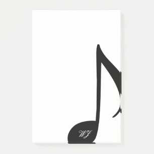 Nota musical blanco y negro del monograma de