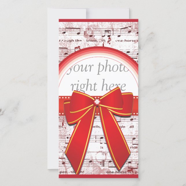 Nota musical de navidades con tarjeta de foto de c (Anverso)