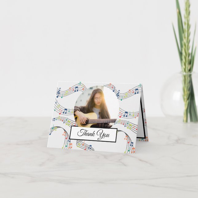 Nota musical Modelo colorido Foto de músico (Anverso)