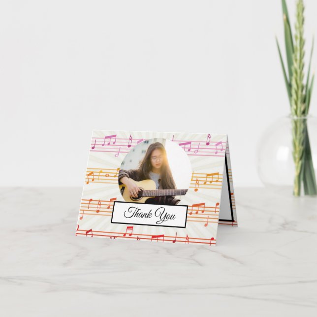 Nota musical Modelo colorido Foto de músico (Anverso)