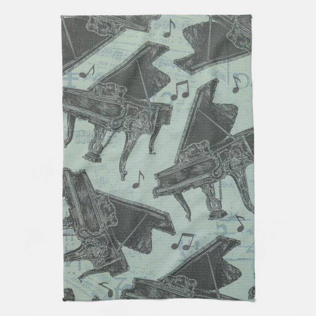 nota musical Patrón de música Tema Cocina Toalla (Vertical)