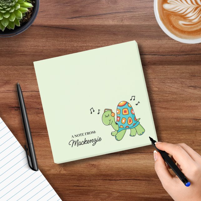 Nota musical Turtle Personalizado (Musical Turtle Personalized Notepad)