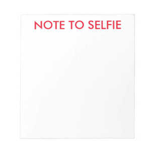 Nota para blocs de notas para escribir selfies