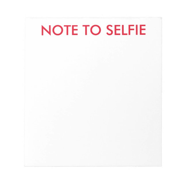 Nota para blocs de notas para escribir selfies (Frente)