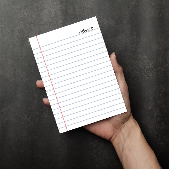 Nota para el portátil en blanco (Advice White Lined Notebook Paper Enclosure Card
)