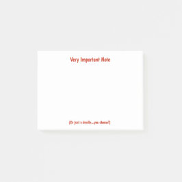 Nota pegajosa de la nota muy importante