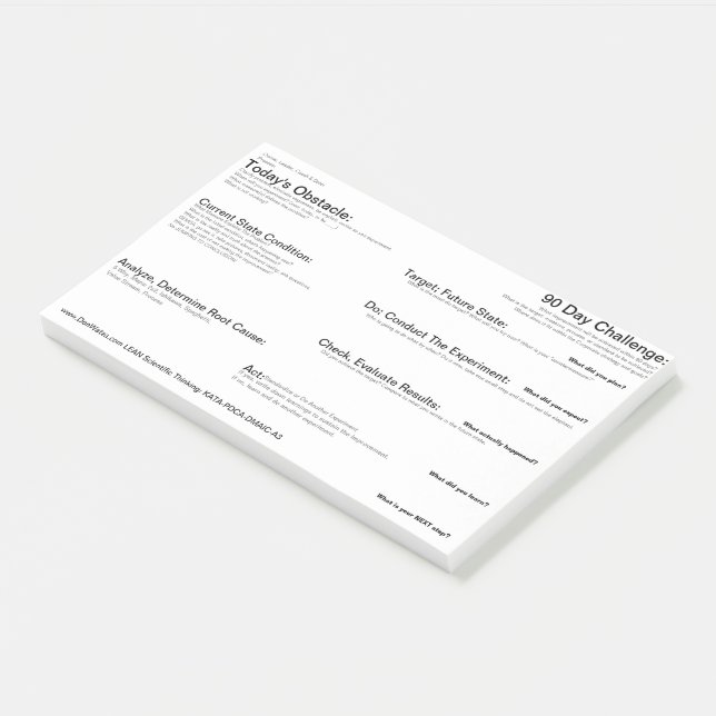 Nota pegajosa de resolución de problemas, LEAN A3, (En perspectiva)