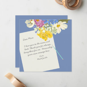 Nota personal de amor floral para madre