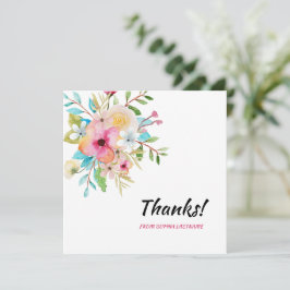 Nota personalizada de floral rosa pastel