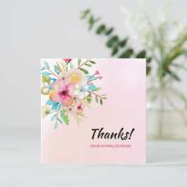 Nota personalizada de floral rosa pastel