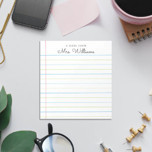 Nota Personalizada Del Bloc De Notas De Papel En L