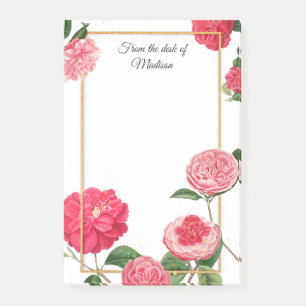 Nota Personalizada Del Escritorio Floral Rosa Girl