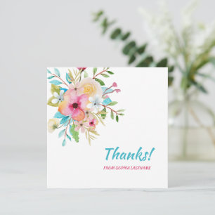 Nota personalizada floral pastel rosa