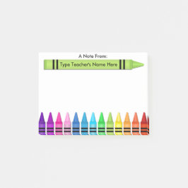 Nota personalizada post-it del profesor Crayon