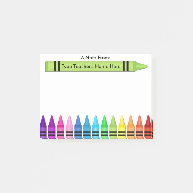 Nota personalizada post-it del profesor Crayon (Anverso)