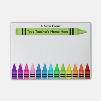 Nota personalizada post-it del profesor Crayon