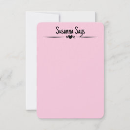 Nota Personalizado de guiones modernos rosados de 