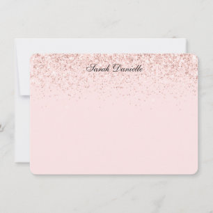 Nota plana personalizada de confeti Purpurina rosa