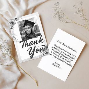 Nota Sentida Tía Foto Floral de Graduación