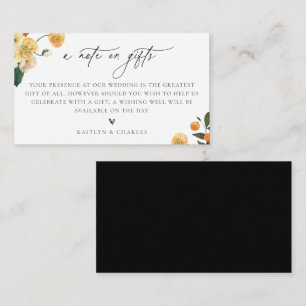 Nota Sobre Los Regalos Citrus Floral Boda