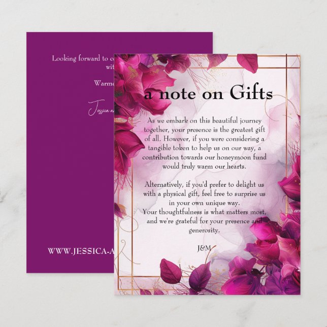 Nota sobre los regalos Encantamiento de Fuchsia: a (Anverso / Reverso)