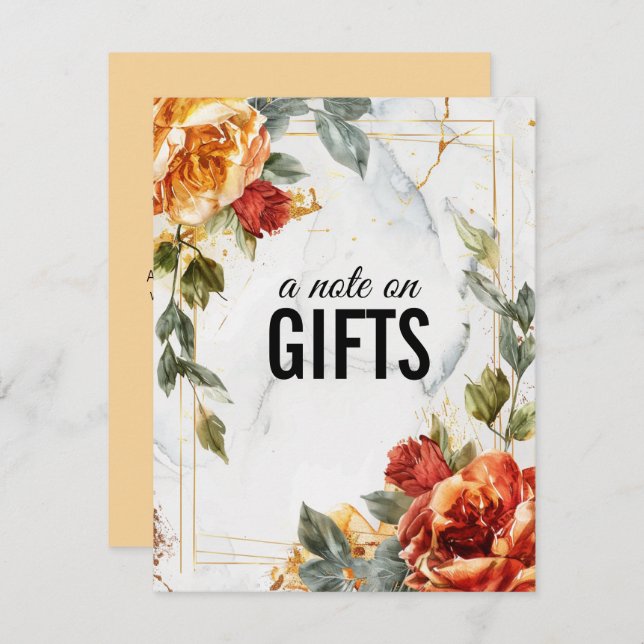 Nota sobre los regalos Marble Dreams Naranja Rosa (Anverso / Reverso)